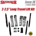 Jeep Wrangler JK 2-Door 4WD 2-2.5" Dual Rate Long Travel Lift Kit with Black MAX Shocks by SkyJacker