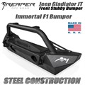 Jeep Gladiator JT Steel Front Bumper - Immortal F1 Stubby With Bull Bar by Reaper Off Road
